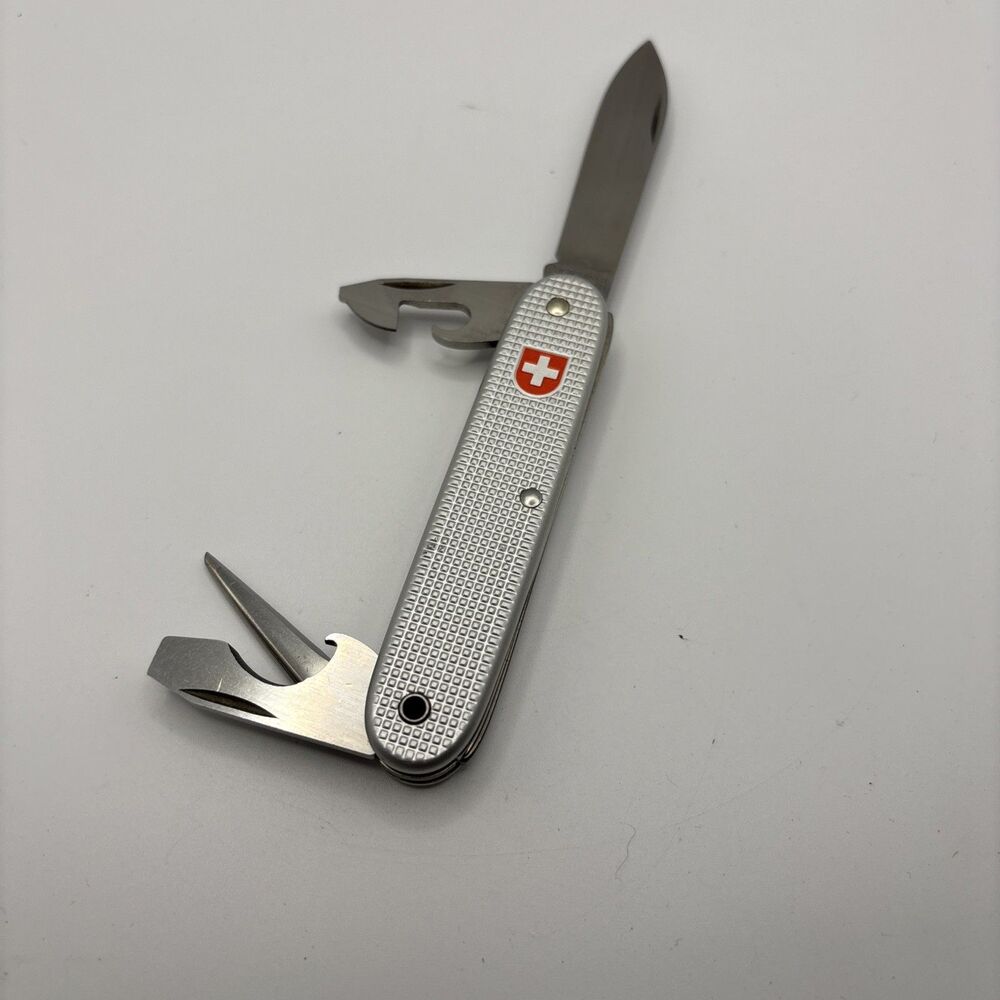 VTG Victorinox 1993 Soldier Pioneer Alox Swiss Army Knife Silver 93mm Multi-Tool